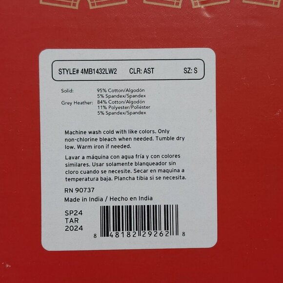 Levi's 4 Pack Boxer Brief Size Small Cotton Stretch Tag Free 6" Inseam Blue Red - Picture 5 of 7